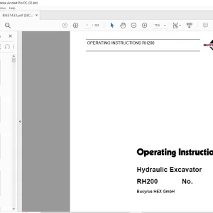 Cat Bucyrus RH200 Hydraulic Excavator INSTRUCTIONS MANUAL BI651433 - PDF DOWNLOAD