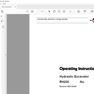 Cat Bucyrus RH200 Hydraulic Excavator OPERATING INSTRUCTIONS MANUAL BI015326 - PDF DOWNLOAD