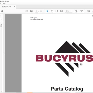 Cat Bucyrus RH200 Hydraulic Shovel Parts Catalog Manual BI015170 -  PDF DOWNLOAD