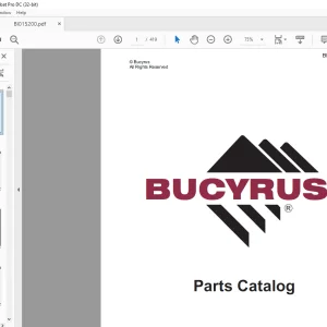 Cat Bucyrus RH200 Hydraulic Shovel Parts Catalog Manual BI015200  - PDF DOWNLOAD