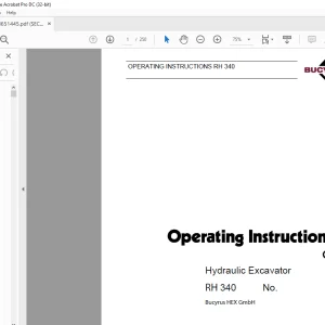 Cat Bucyrus RH340 Hydraulic Excavator OPERATING INSTRUCTIONS MANUAL BI651445  - PDF DOWNLOAD
