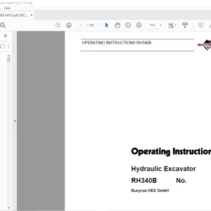 Cat Bucyrus RH340B Hydraulic Excavator INSTRUCTIONS MANUAL BI651407 - PDF DOWNLOAD
