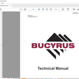 Cat Bucyrus SCOPE OF WORK RH170 Terex Mining Hydraulic Shovel Technical Manual BI638293 - PDF DOWNLOAD