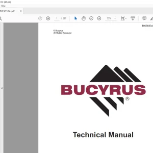 Cat Bucyrus SCOPE OF WORK  RH200 Terex Mining Hydraulic Shovel Technical Manual BI638334 - PDF DOWNLOAD