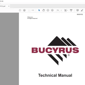 Cat Bucyrus VR 300 Hydraulic Shovel Technical Manual BI636702 - PDF DOWNLOAD