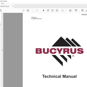 Cat Bucyrus VR 300 Hydraulic Shovel Technical Manual BI638255  - PDF DOWNLOAD