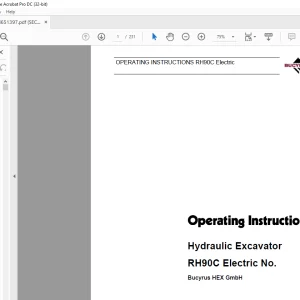 Cat Bucyrus RH90C Electric Hydraulic Excavator OPERATING INSTRUCTIONS Manual BI651397 - PDF DOWNLOAD