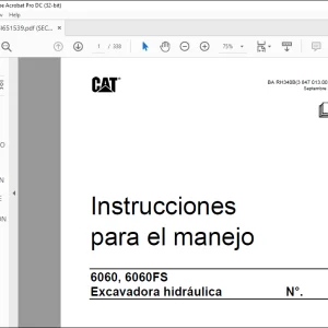 Cat Excavadora hidráulica Instrucciones para el manejo  Manual BI651539 -  PDF DOWNLOAD (Spanish)