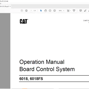 Cat Hydraulic Shovel 6018 6018FS Board Control System Operation Manual -  PDF DOWNLOAD