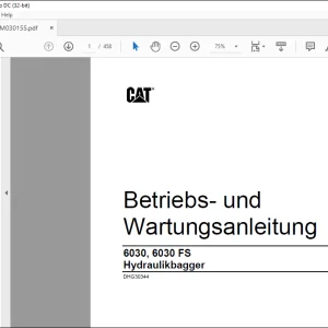Cat Hydraulikbagger 6030, 6030 FS Betriebs- und Wartungsanleitung - PDF DOWNLOAD (German)