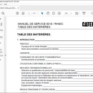 Caterpillar Pelle hydraulique 6018 RH90C MANUEL DE SERVICE BI651586 - PDF DOWNLOAD (French)