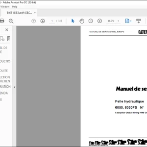 Caterpillar Pelle hydraulique 6050 6050FS MANUEL DE SERVICE -  PDF DOWNLOAD (French)