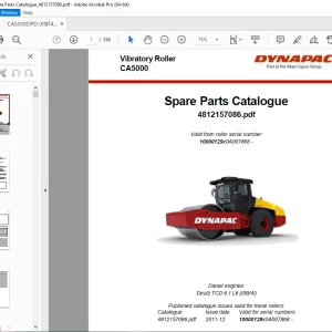 DYNAPAC CA5000 Vibratory Roller Parts Catalog Manual 4812157086 PDF DOWNLOAD