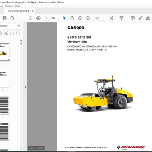 DYNAPAC CA5000 Vibratory Roller Parts Catalog Manual 4812160194_A PDF DOWNLOAD
