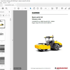 DYNAPAC CA5500 Vibratory Roller Parts Catalog Manual 4812160195_B PDF DOWNLOAD