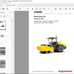 DYNAPAC CA6000 Vibratory Roller Parts Catalog Manual 4812160880_A PDF DOWNLOAD