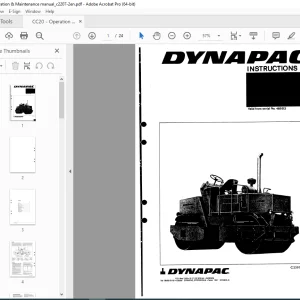 DYNAPAC CC 20 Instruction Manual SN 489513 PDF DOWNLOAD