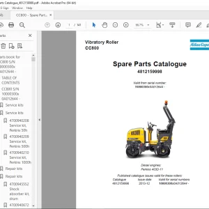 DYNAPAC Vibratory Roller  CC800 Parts Manual 4812159998 PDF DOWNLOAD