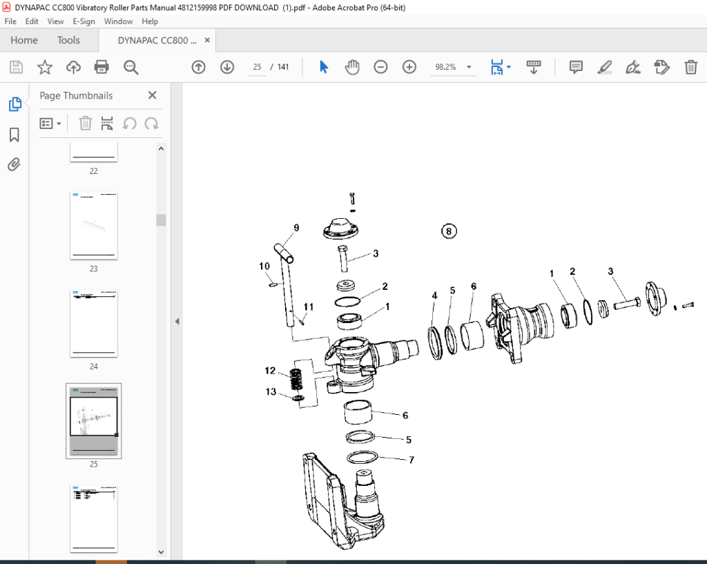 Dynapac Vibratory Roller Cc800 Parts Manual 4812159998 Pdf Download 