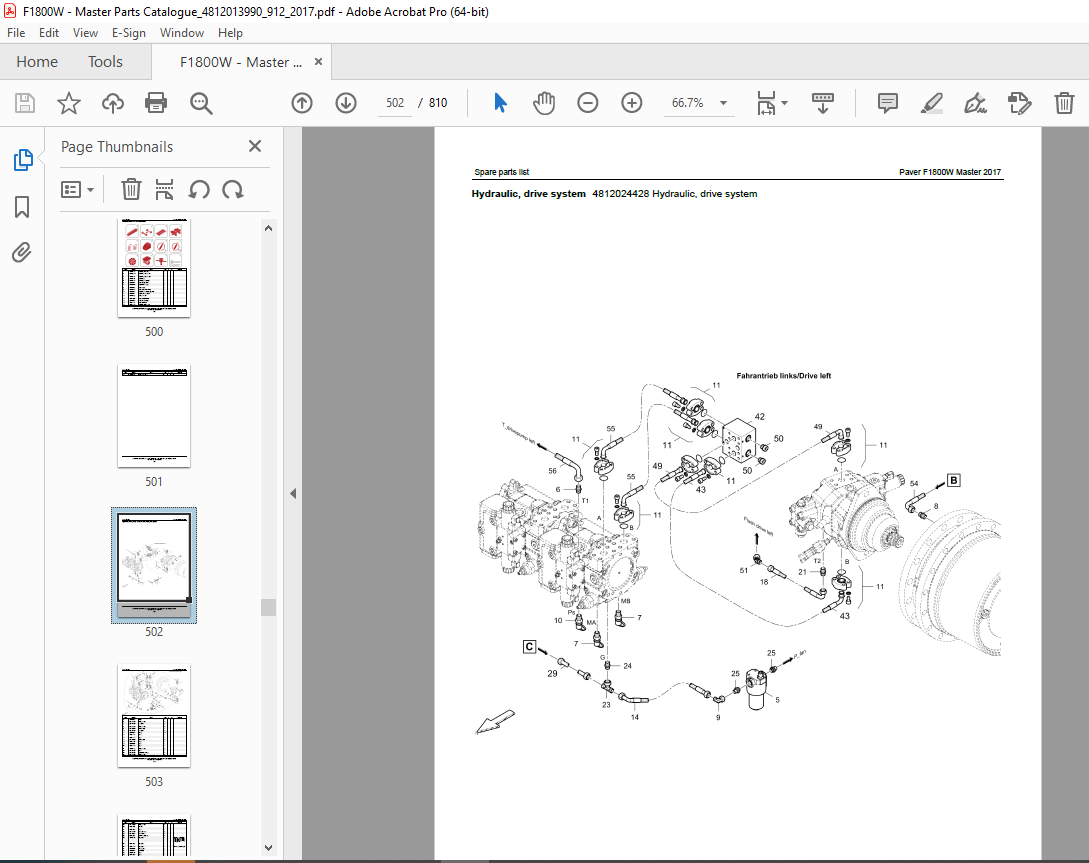 DYNAPAC F1800W Wheeled paver Parts Manual PDF DOWNLOAD - HeyDownloads ...