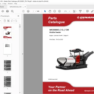 DYNAPAC MF2500CS CL CM Mobile Feeder Parts Manual PDF DOWNLOAD