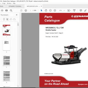 DYNAPAC F2500W WS Wheeled paver Parts Manual PDF DOWNLOAD