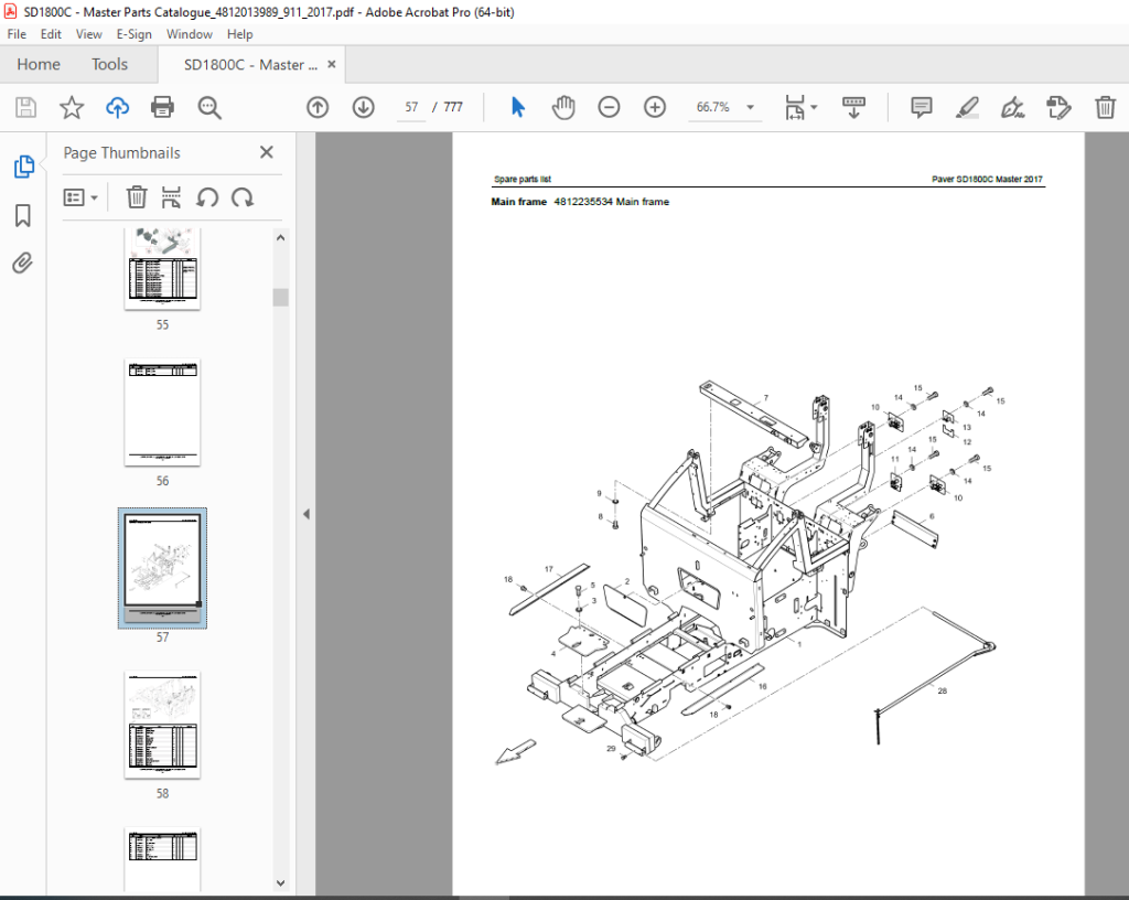 DYNAPAC SD1800C Tracked paver Parts Manual PDF DOWNLOAD - HeyDownloads ...