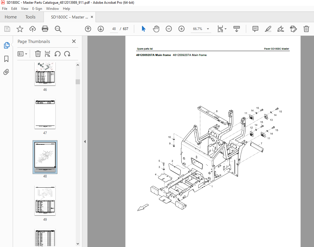 DYNAPAC SD1800C Tracked paver Parts Manual PDF DOWNLOAD - HeyDownloads ...