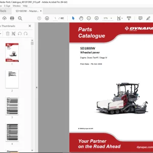 DYNAPAC SD1800W Wheeled paver Parts Manual PDF DOWNLOAD