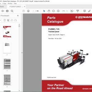 DYNAPAC Tracked paver F1200C CS parts manual PDF DOWNLOAD