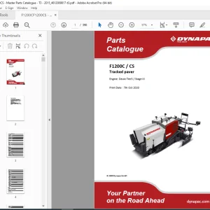 DYNAPAC Tracked paver F1200C CS parts manual PDF DOWNLOAD