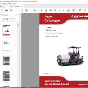 DYNAPAC Tracked paver F1800C parts manual PDF DOWNLOAD