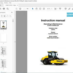 DYNAPAC Vibratory Roller  CA610 Engine Cummins 6B-5.9 Instructions Manual PDF DOWNLOAD