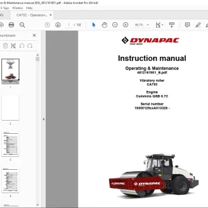 DYNAPAC Vibratory Roller CA702 Engine Cummins QSB 6.7C Instructions Manual PDF DOWNLOAD