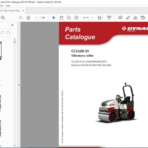DYNAPAC Vibratory Roller CC1100 VI Parts Manual 4812161398A PDF DOWNLOAD