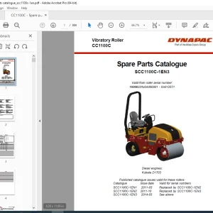 DYNAPAC Vibratory Roller CC1100C Parts Manual SCC1100C-1EN3 PDF DOWNLOAD