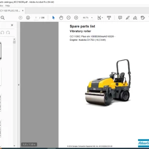 DYNAPAC Vibratory Roller CC1100C Plus Parts Manual 4812160299 PDF DOWNLOAD