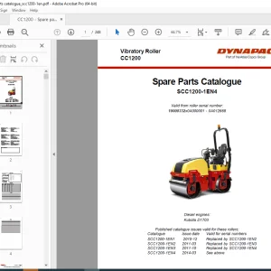 DYNAPAC Vibratory Roller CC1200 Parts ManualSCC1200-1EN4 PDF DOWNLOAD