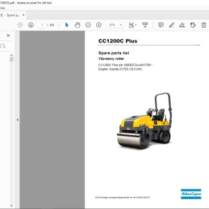 DYNAPAC Vibratory Roller CC1200C Plus Parts Manual 4812160353 PDF DOWNLOAD