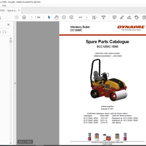 DYNAPAC Vibratory Roller CC1200C Plus Parts Manual SCC1200C-1EN3 PDF DOWNLOAD