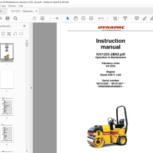 DYNAPAC Vibratory Roller CC122C Operation & Maintenance Instruction Manual PDF DOWNLOAD