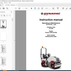 DYNAPAC Vibratory Roller CC1300 Operating & Maintenance Manual PDF DOWNLOAD