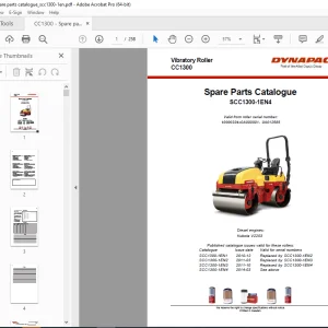 DYNAPAC Vibratory Roller CC1300 Parts Manual SCC1300-1EN4 PDF DOWNLOAD