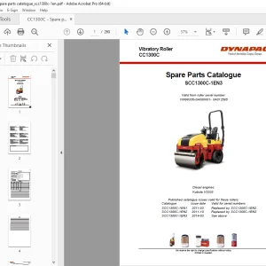 DYNAPAC Vibratory Roller CC1300C Parts Manual SCC1300C-1EN3 PDF DOWNLOAD
