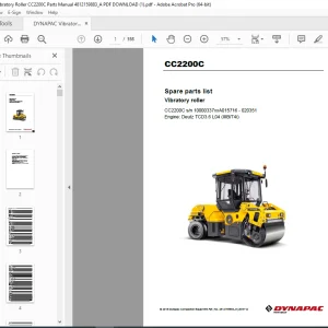 DYNAPAC Vibratory Roller CC2200C Parts Manual 4812159883_A PDF DOWNLOAD