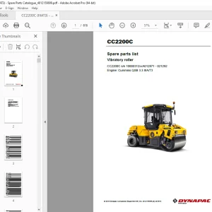 DYNAPAC Vibratory Roller CC2200C Parts Manual 4812159899_B PDF DOWNLOAD