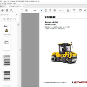 DYNAPAC Vibratory Roller CC2300C Parts Manual 4812159884_A PDF DOWNLOAD