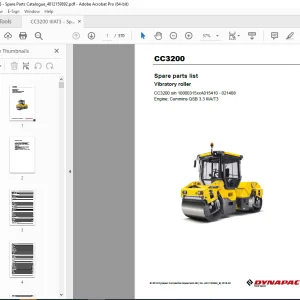 DYNAPAC Vibratory Roller CC3200 Parts Manual 4812159892_B PDF DOWNLOAD