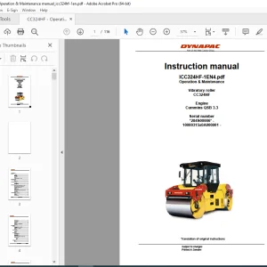 DYNAPAC Vibratory Roller CC324HF Operating & Maintenance Instruction Manual PDF DOWNLOAD