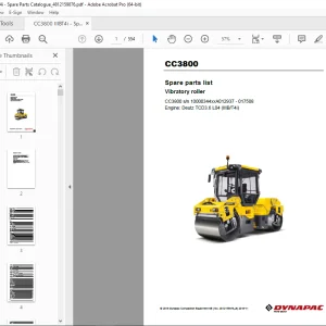 DYNAPAC Vibratory Roller CC3800 Parts Manual 4812159876_B PDF DOWNLOAD